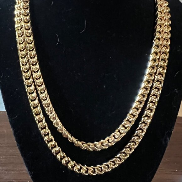 Vintage Christian Dior Gold-Plated Cuban Link Necklace - Picture 1 of 4